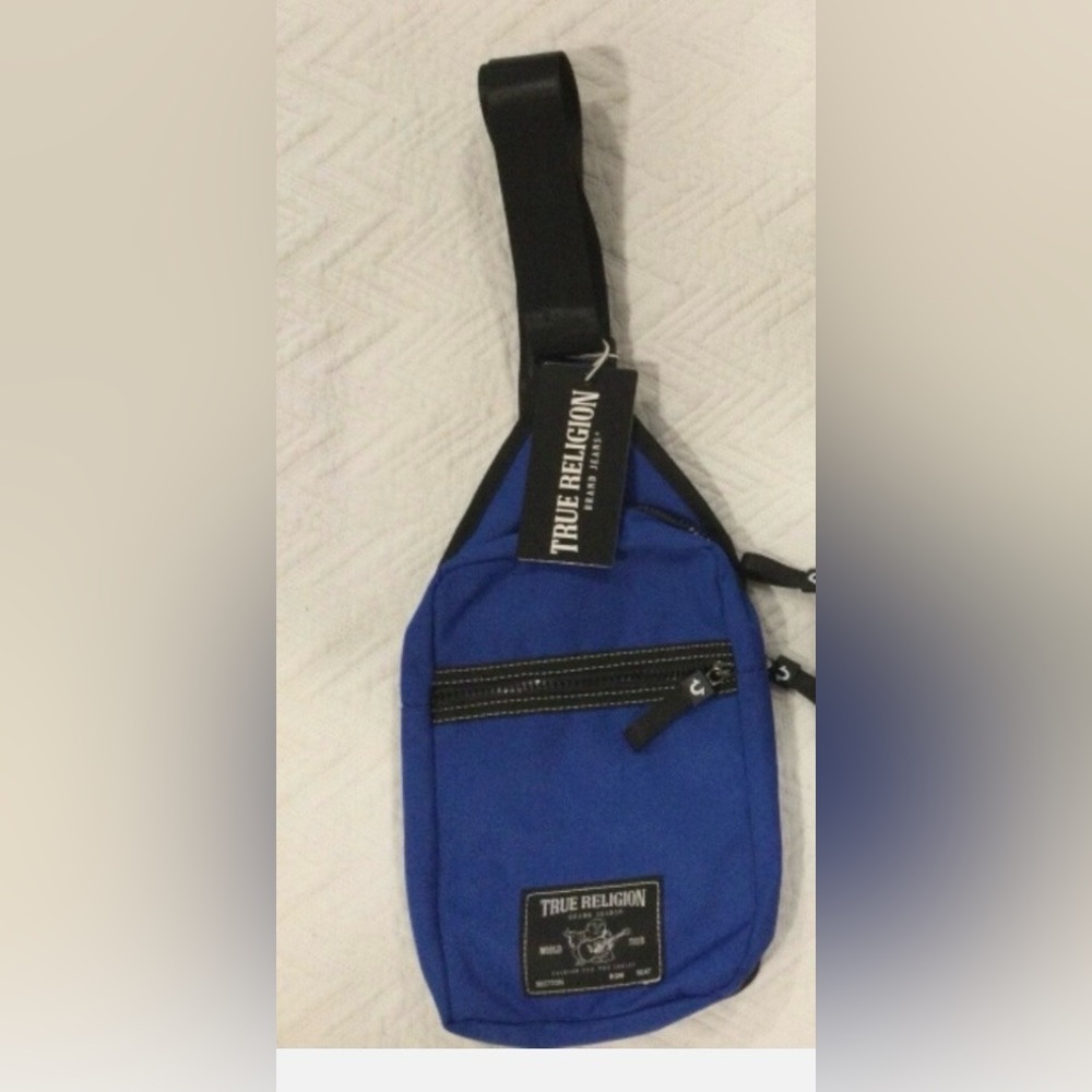 True Religion Men's Blue Belt Bag